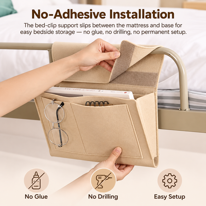 Bedside Caddy, 5 Pockets Felt Bedside Storage Organizer