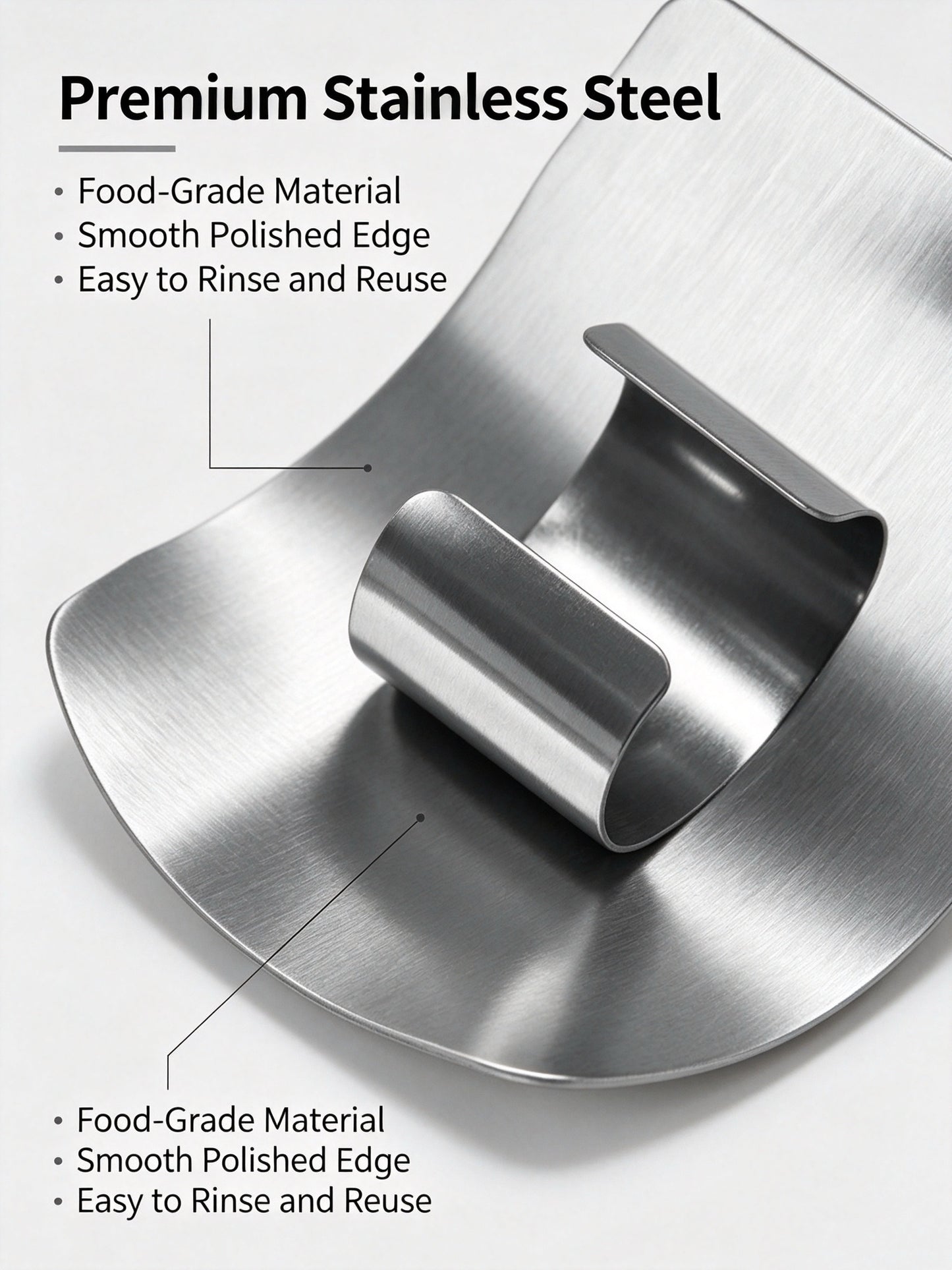 Safe‑Cut Stainless‑Steel Finger Guard, Avoid Cutting Fingers When Cooking