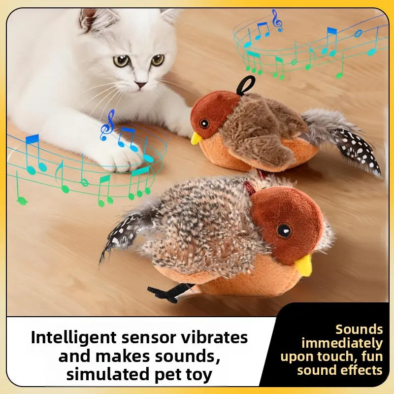 Interactive Cat Toys Rechargeable Chirping Flapping Bird