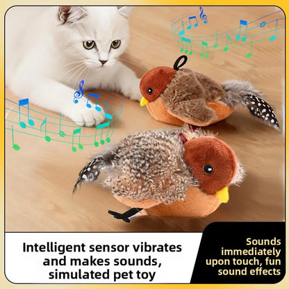 Interactive Cat Toys Rechargeable Chirping Flapping Bird