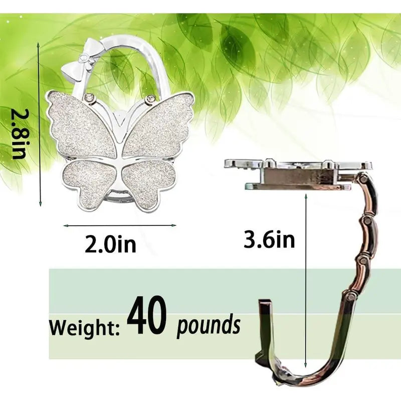🦋👜 Butterfly Foldable Handbag Hanger,Folding Purse Table Hook Holder
