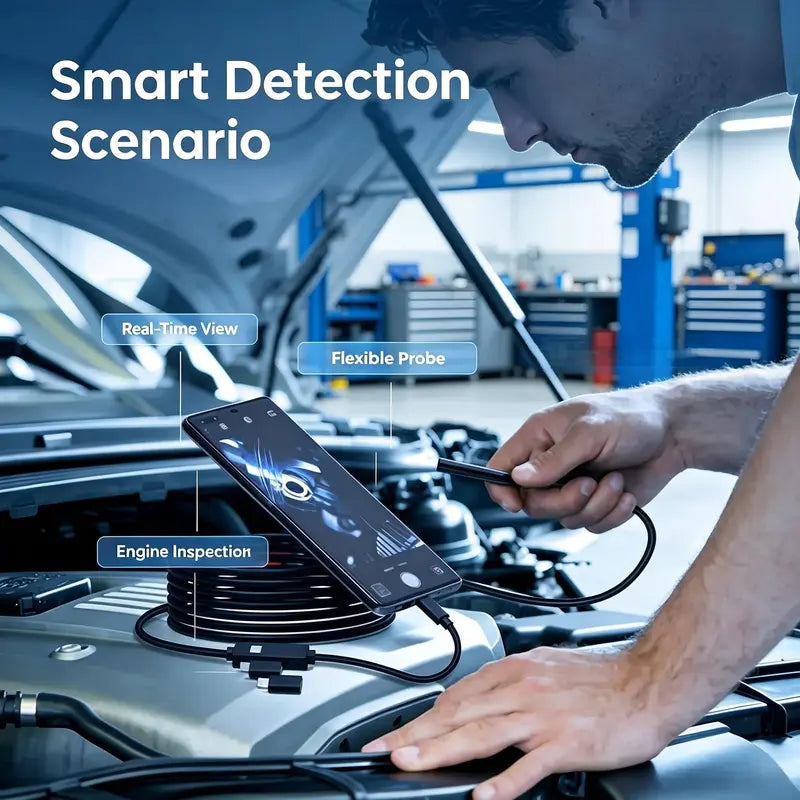 📸IP67 Waterproof High-Definition Pipe Endoscope Inspection Camera - Suitable for Automotive Inspection and Home Repair