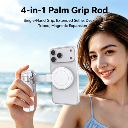 🧲Upgraded magnetic selfie stick – with 360° rotating and adjustable magnetic tripod