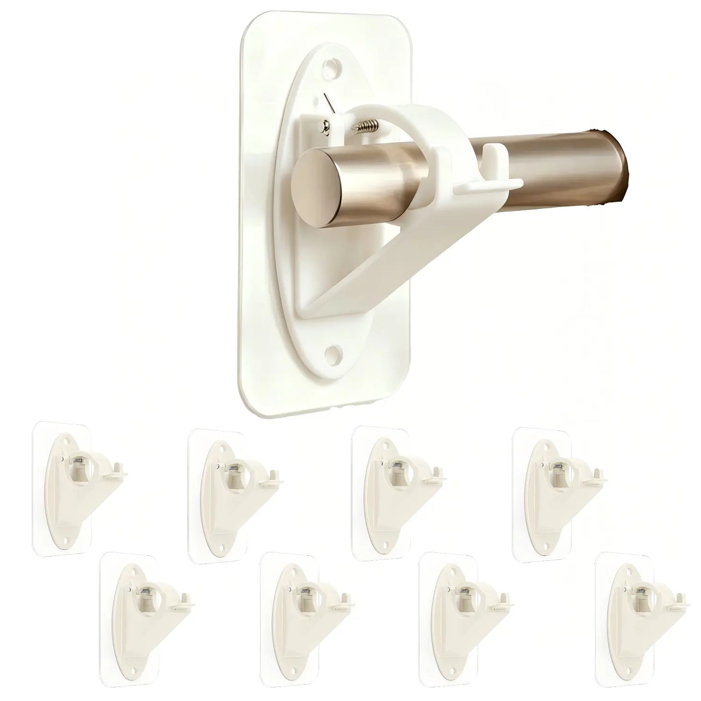 New Self Adhesive Rod Brackets, No Drill Needed Curtain Rod Holders