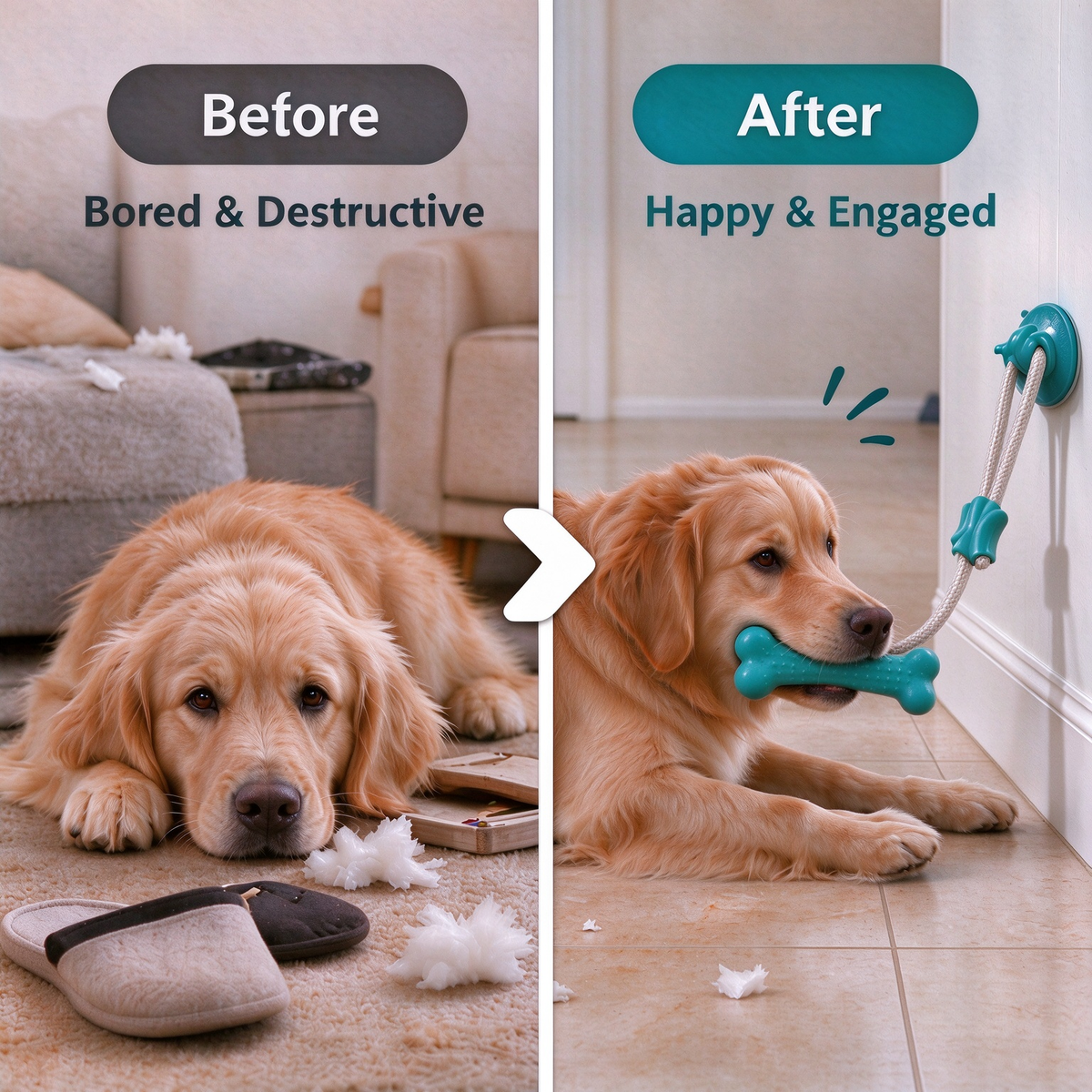 Dog Suction Cup Tug-of-war Teething Toy