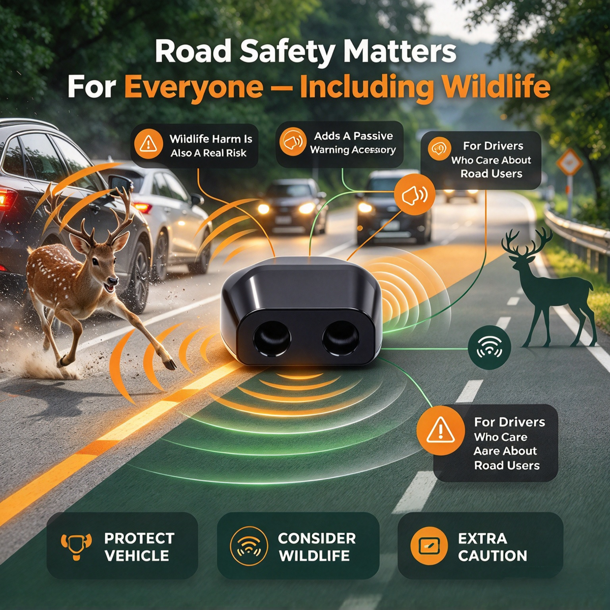 Wind-Activated Deer Warning Whistles