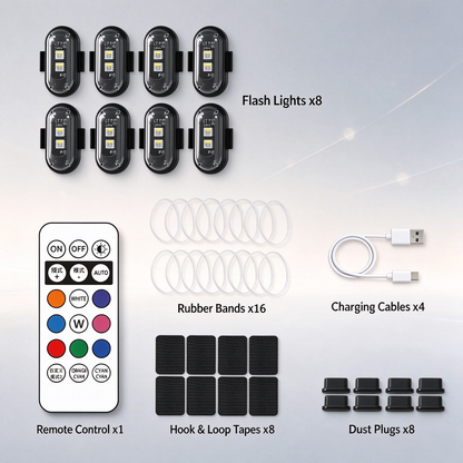 Multifunctional RGB LED Wireless Remote-Controlled Flashing Warning Light