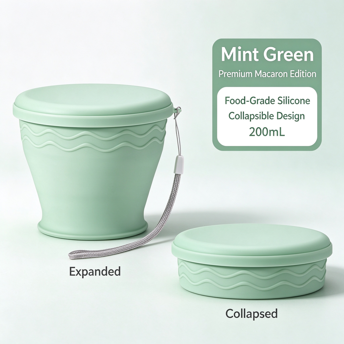 ♻️Upgraded Macaron-Style Collapsible Silicone Cup