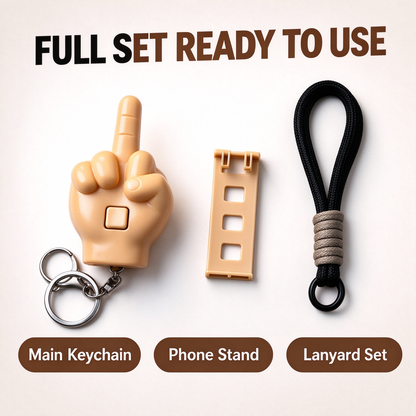 Funny Pop-Up Middle Finger Prank Keychain Set
