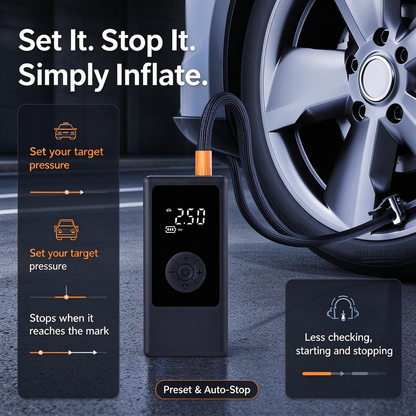 🚗💨Portable tire inflator – keep your tires inflated anytime