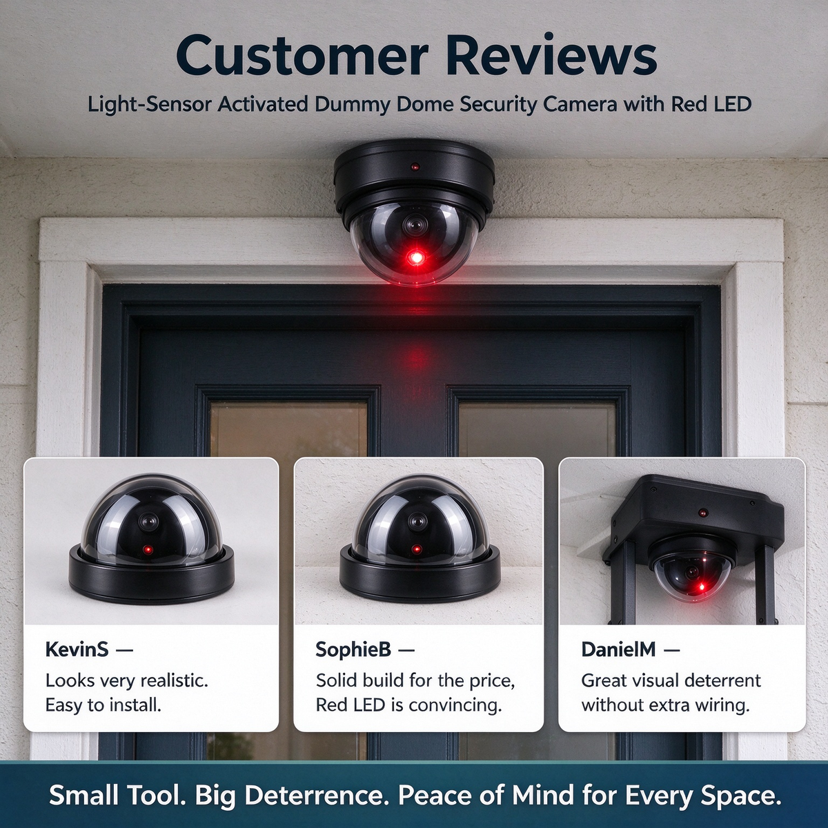 Fake Dome Security Camera with Red LED
