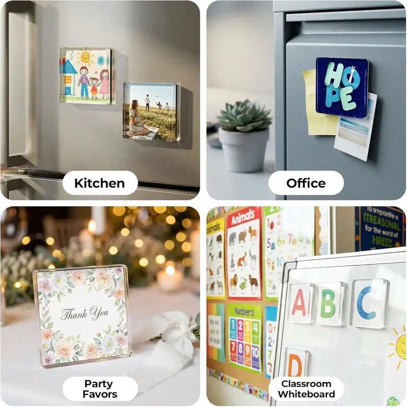 🧲📸 Magnetic Clear Acrylic Photo Frames DIY Fridge Magnets