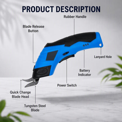 Multi-Purpose Electric Scissors For Cardboard, Fabric, Leather