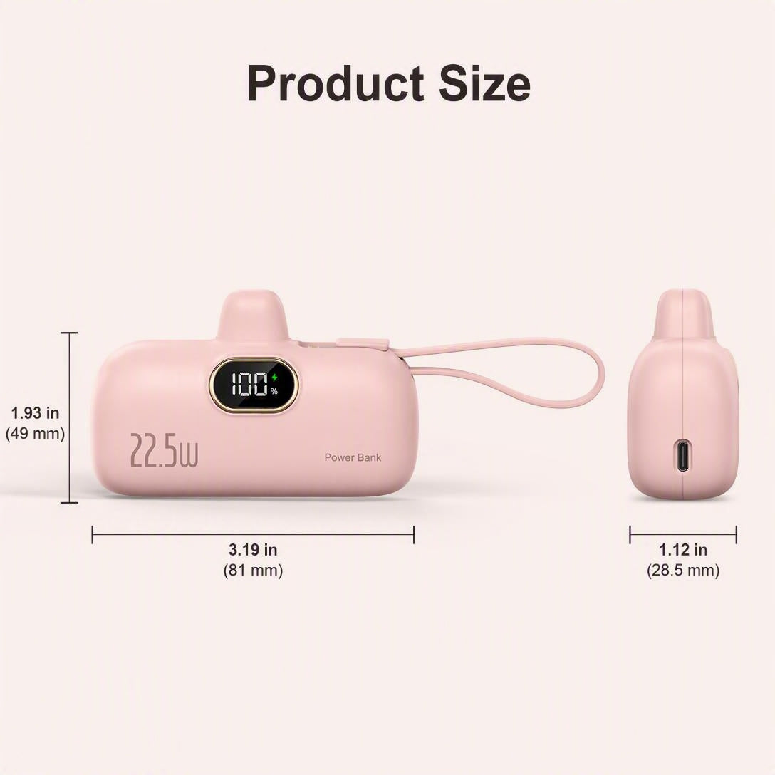 🔋5000mAh Mini Portable Power Bank