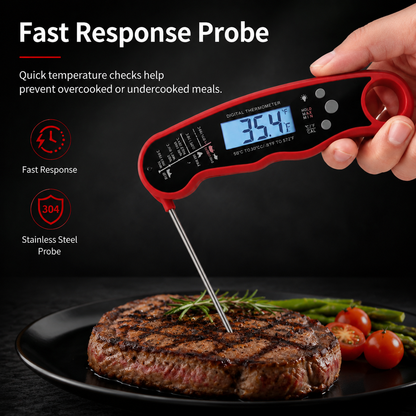 Foldable Multi-functional Thermometer With Arc-shaped Scale