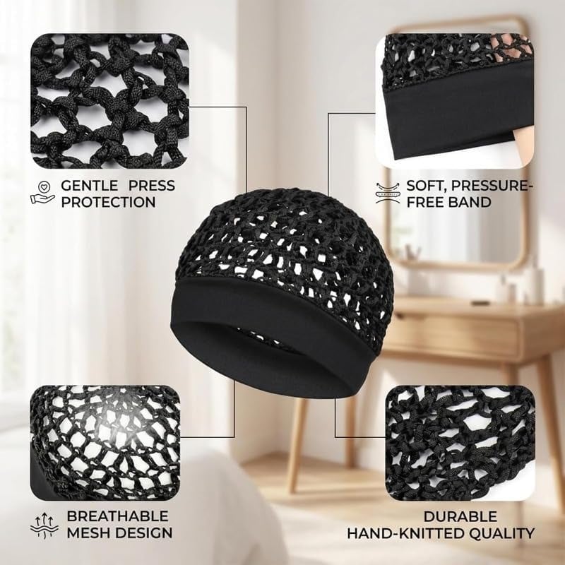 🌙Stretchy Wide-Edge Sleeping Cap Set