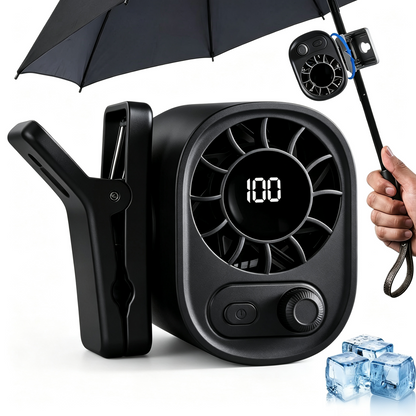 ❄️ Semiconductor Cooling Car Clip On Fan - 360° Rotation, 100 Speeds Adjustable