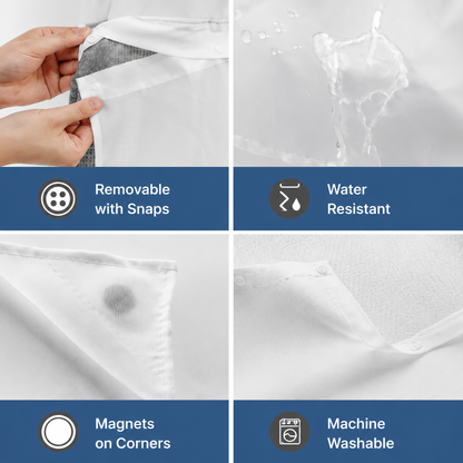 ✨Hookless Washable Waffle Weave Shower Curtain