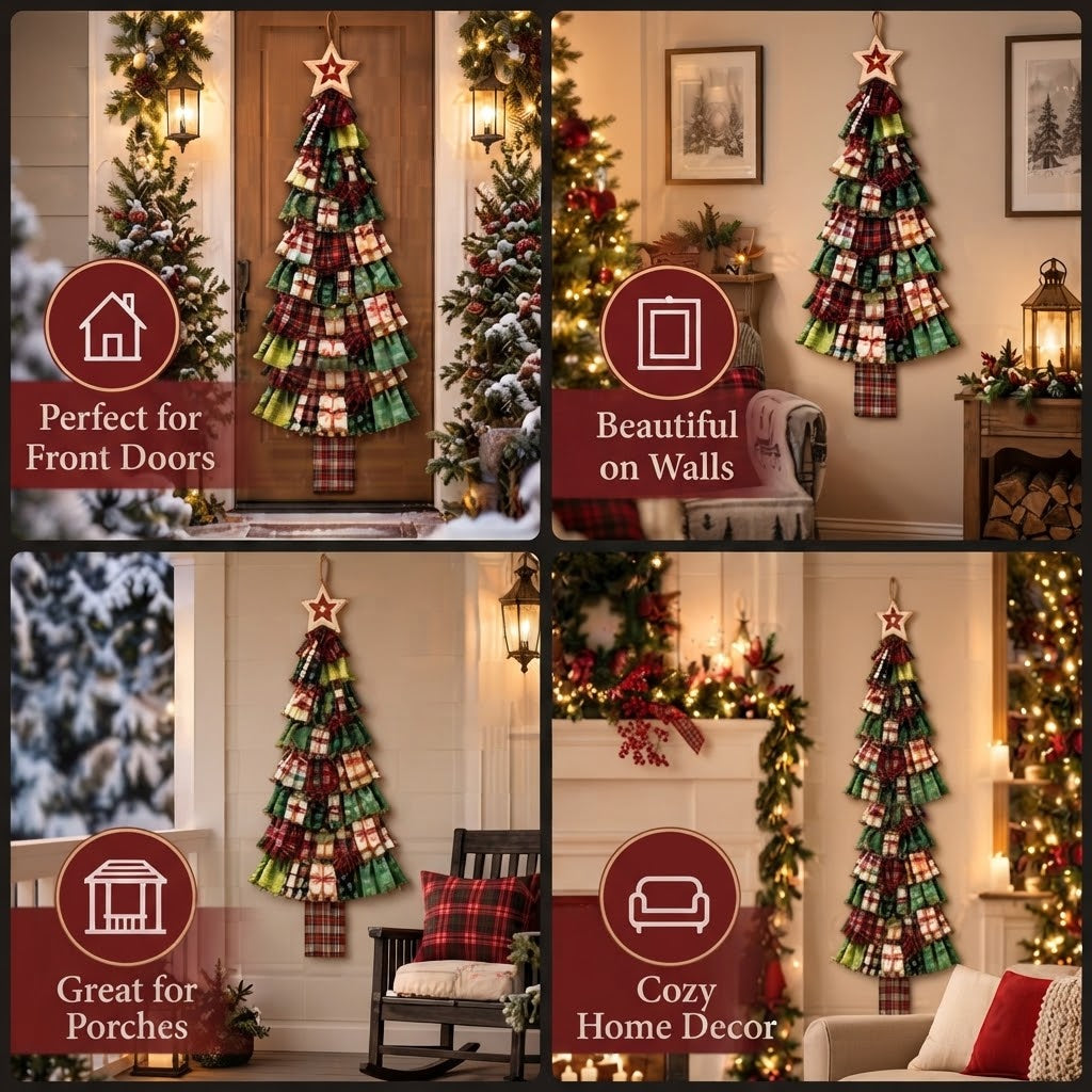 🧶🎄DIY Christmas Tree Door Hanging Set - Suitable for front doors, walls, porches, and home Christmas decorations