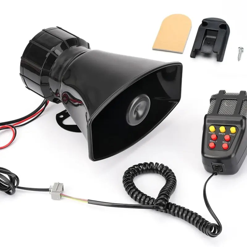 🚗🔊 12V Power Car Exterior Sound Speaker Kit with Mic, 7-Tone Horn