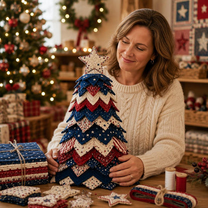🎄American Christmas Tree Patchwork Kit