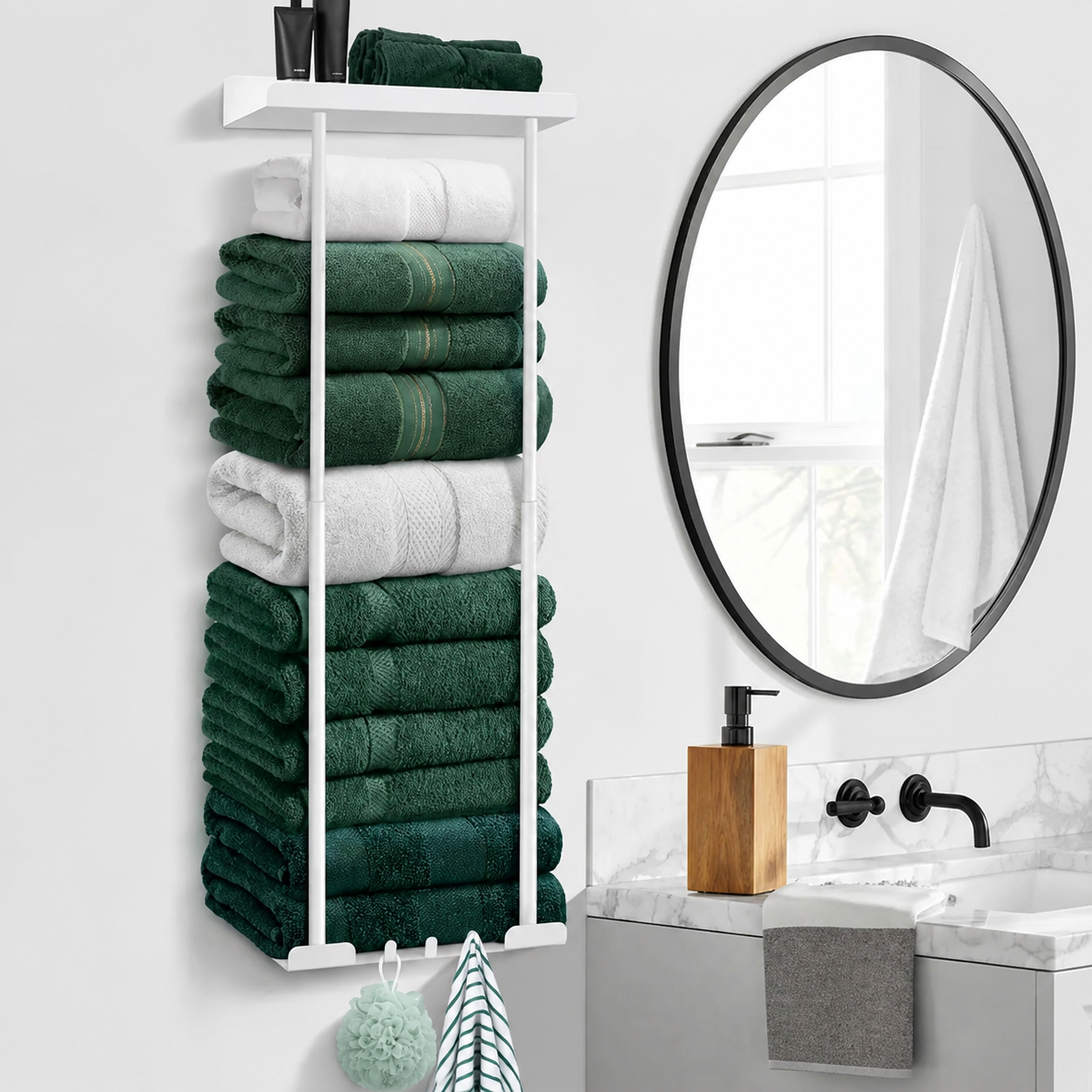 🪝Extendable bathroom towel rack