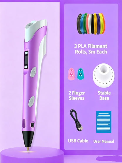 Smart 3D Printing Pen for Kids‑Easy‑Use DIY Drawing Pen