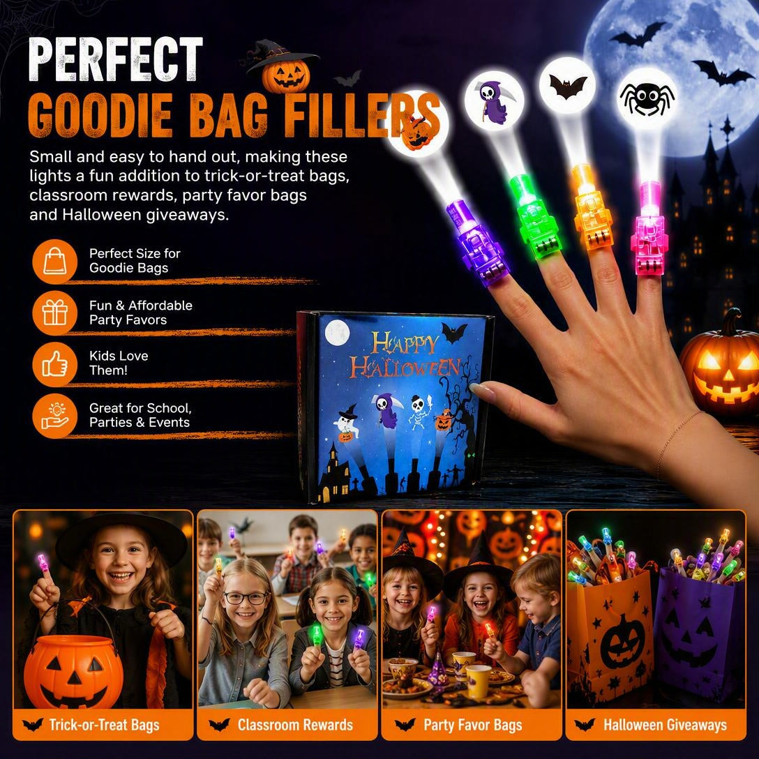 36PCS Halloween And Christmas LED Projection Finger Lights