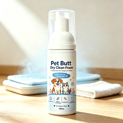 No-Rinse Pet Butt Dry Clean Foam for Dogs & Cats