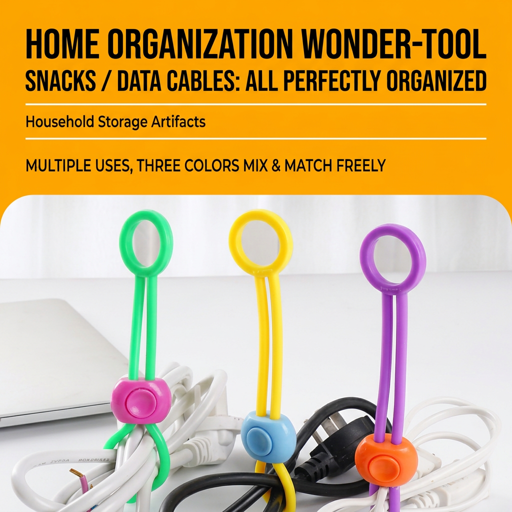 🧴10-Piece Silicone Sealing Clips with Hanging Binding Straps