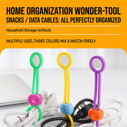 🧴10-Piece Silicone Sealing Clips with Hanging Binding Straps