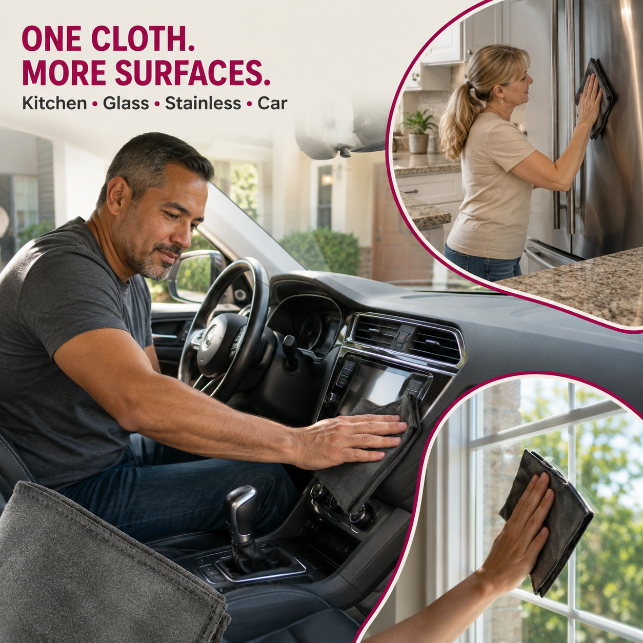 ✨ Ultra-Absorbent Magic Microfiber Cleaning Cloth (5-Pack) | Streak-Free & Chemical-Free Cleaning For Any Surface! 🧽🔥