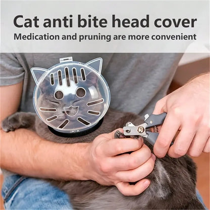 Translucent Cat Muzzle Bite Guard - Breathable Cap