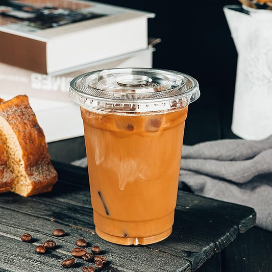🚰 10 Pack Disposable To-Go Plastic Cups with Lids