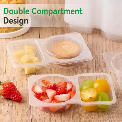 ♻️10-pack reusable double-compartment snack and seasoning containers