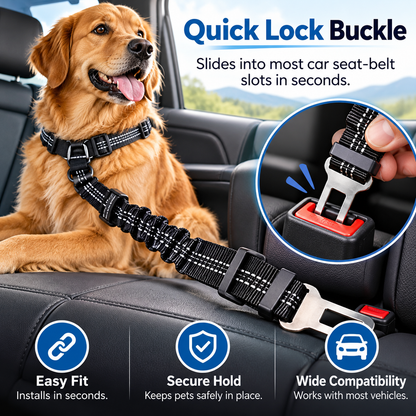 🧵Pet Car Seat Belt – High-Strength, Retractable, and Adjustable Harness