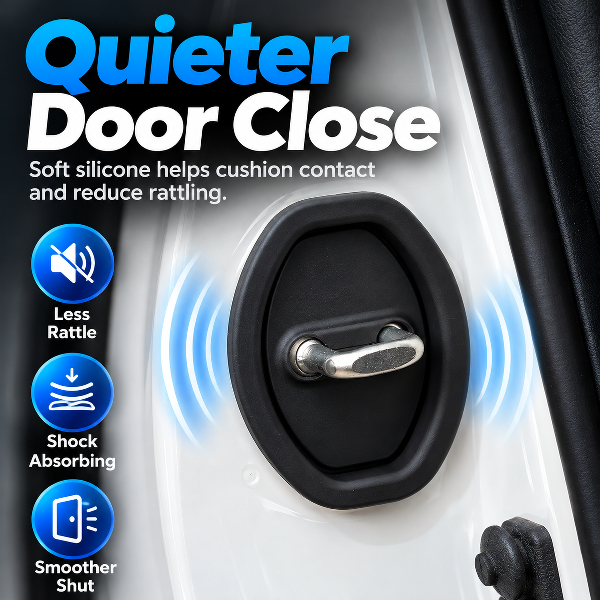 🛡️🔇4 Piece Car Door Lock Protective Pad – Suitable for Most Vehicle Models