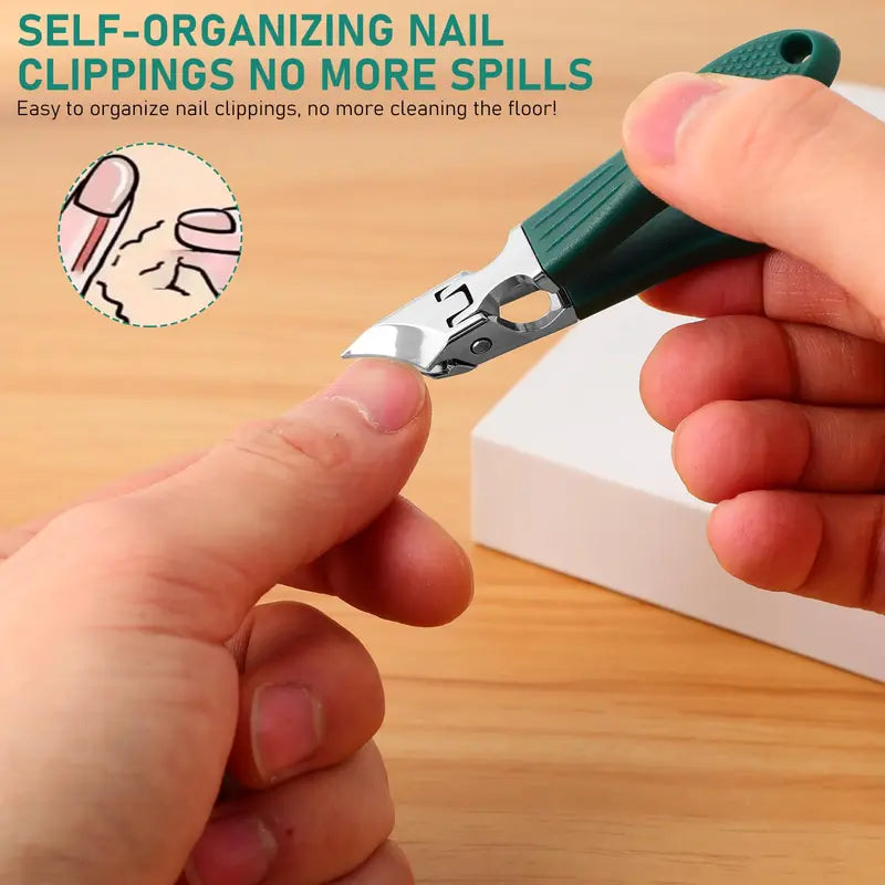 💨Wide Jaw Opening Anti-Splash Slanted Eagle Beak Beveled Nail Clipper Set