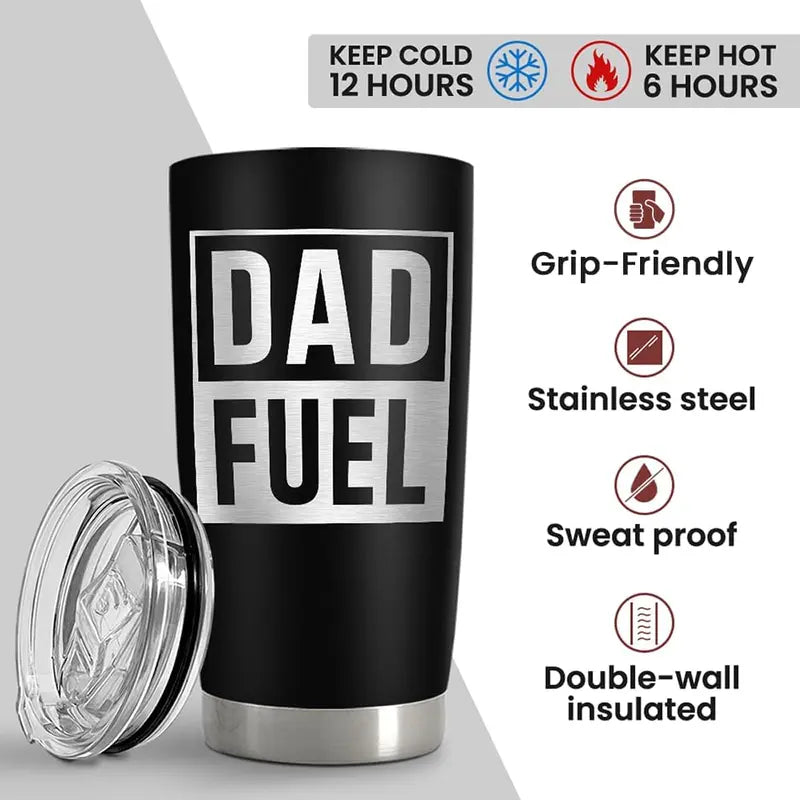 ☕ Dad Collection 20oz Tumbler with Lid, Double Wall Stainless Steel Insulated Vacuum Cup