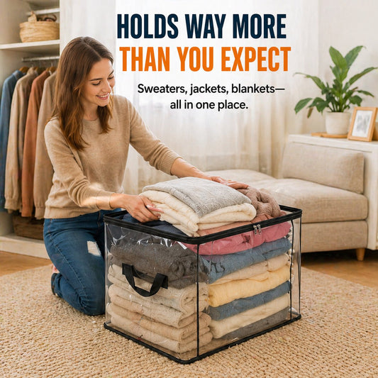 🔥Hot Sale 49% off🌟📦 Large Heavy-Duty Thick Plastic Clear Storage Bag for Clothes, Moving & Storage