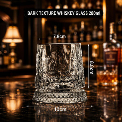 Diamond-Patterned Whisky Glass - Crystal Glass Rotating Cup