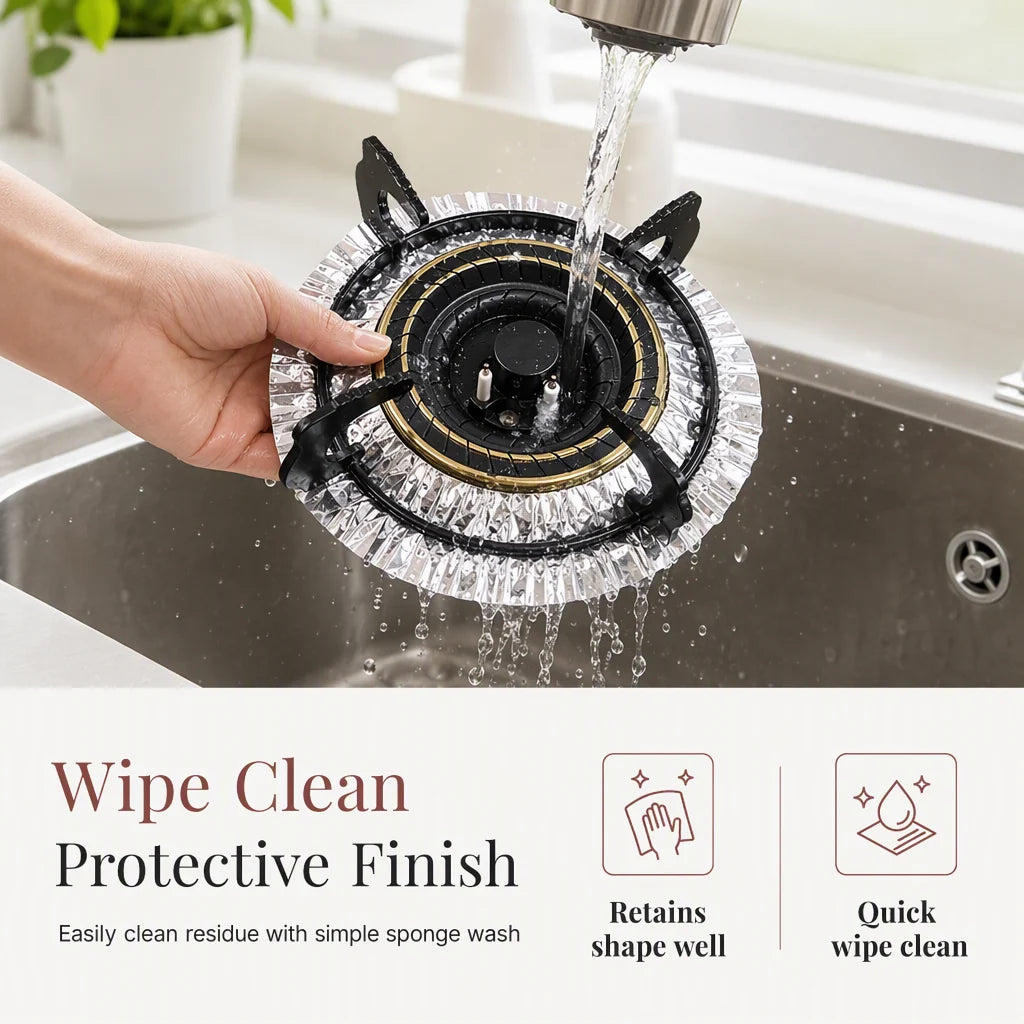 🍳🥗 10-Pack Thickened Aluminum Foil Gas Stove Anti-Stain Pads – Keep Your Stovetop Clean