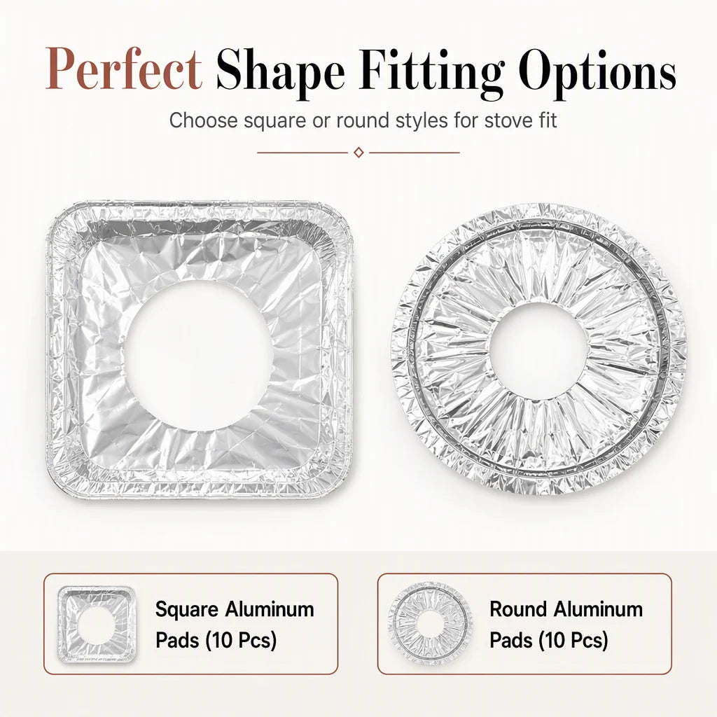 🍳🥗 10-Pack Thickened Aluminum Foil Gas Stove Anti-Stain Pads – Keep Your Stovetop Clean