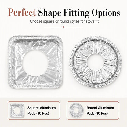 🍳🥗 10-Pack Thickened Aluminum Foil Gas Stove Anti-Stain Pads – Keep Your Stovetop Clean