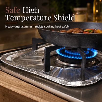 🍳🥗 10-Pack Thickened Aluminum Foil Gas Stove Anti-Stain Pads – Keep Your Stovetop Clean