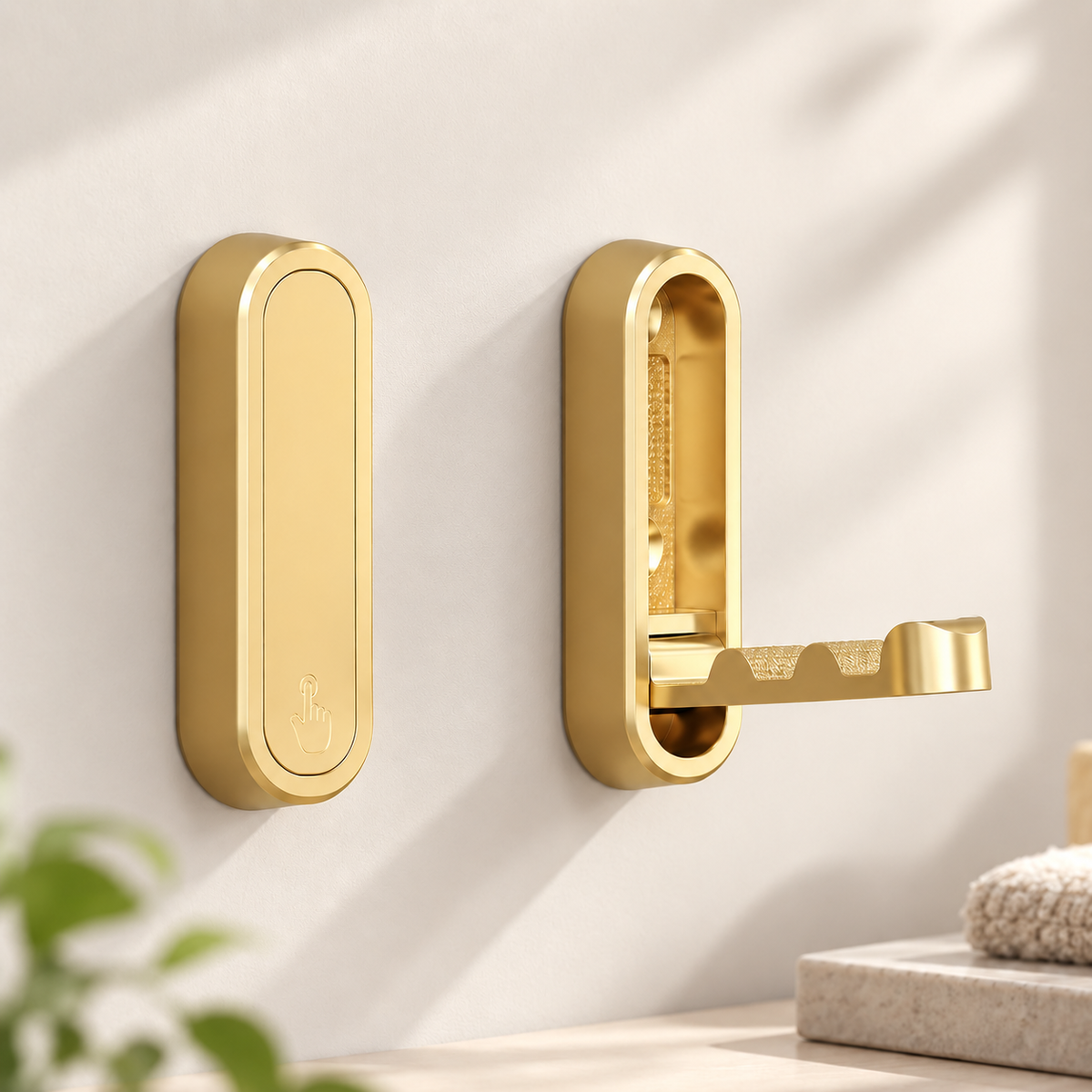 🚪 2-pack concealed folding coat hooks - suitable for offices, kitchens, bedrooms, and bathrooms