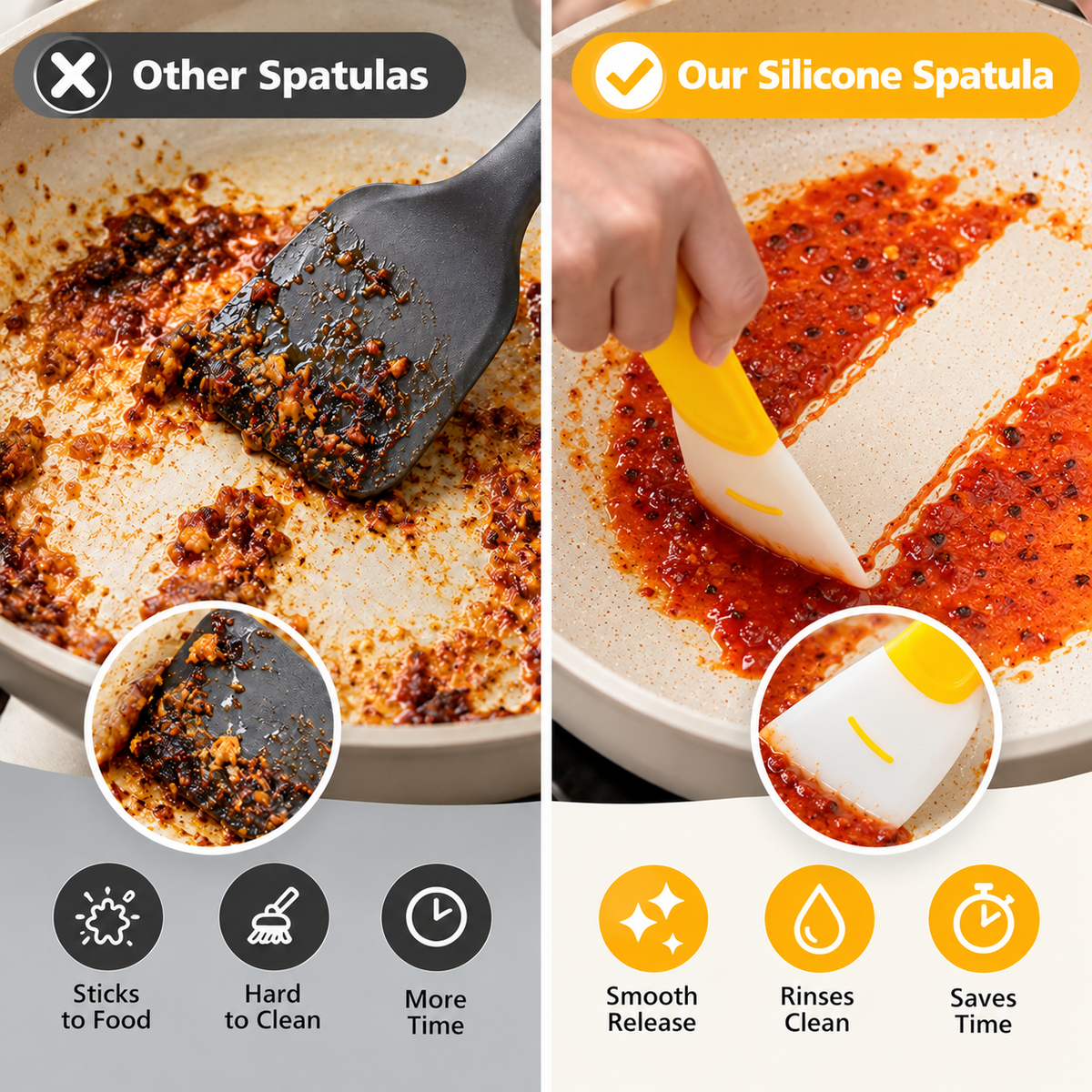 🍳2-Piece Heat-Resistant Silicone Kitchen Scraper Set