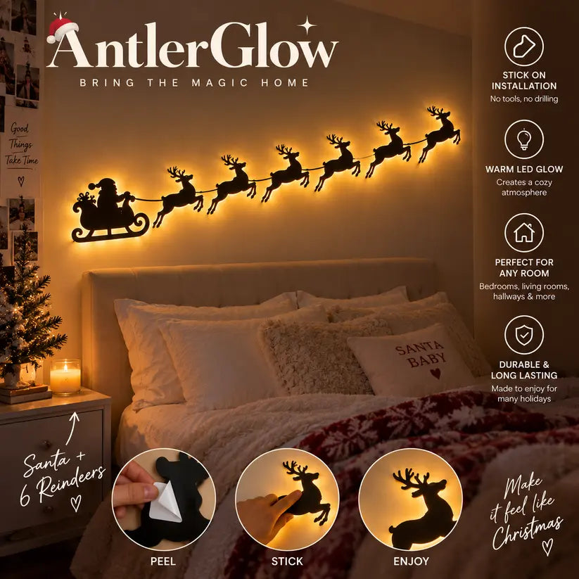 🎄 Lighted Christmas Wall Decor – Cordless Peel-and-Stick Holiday Display