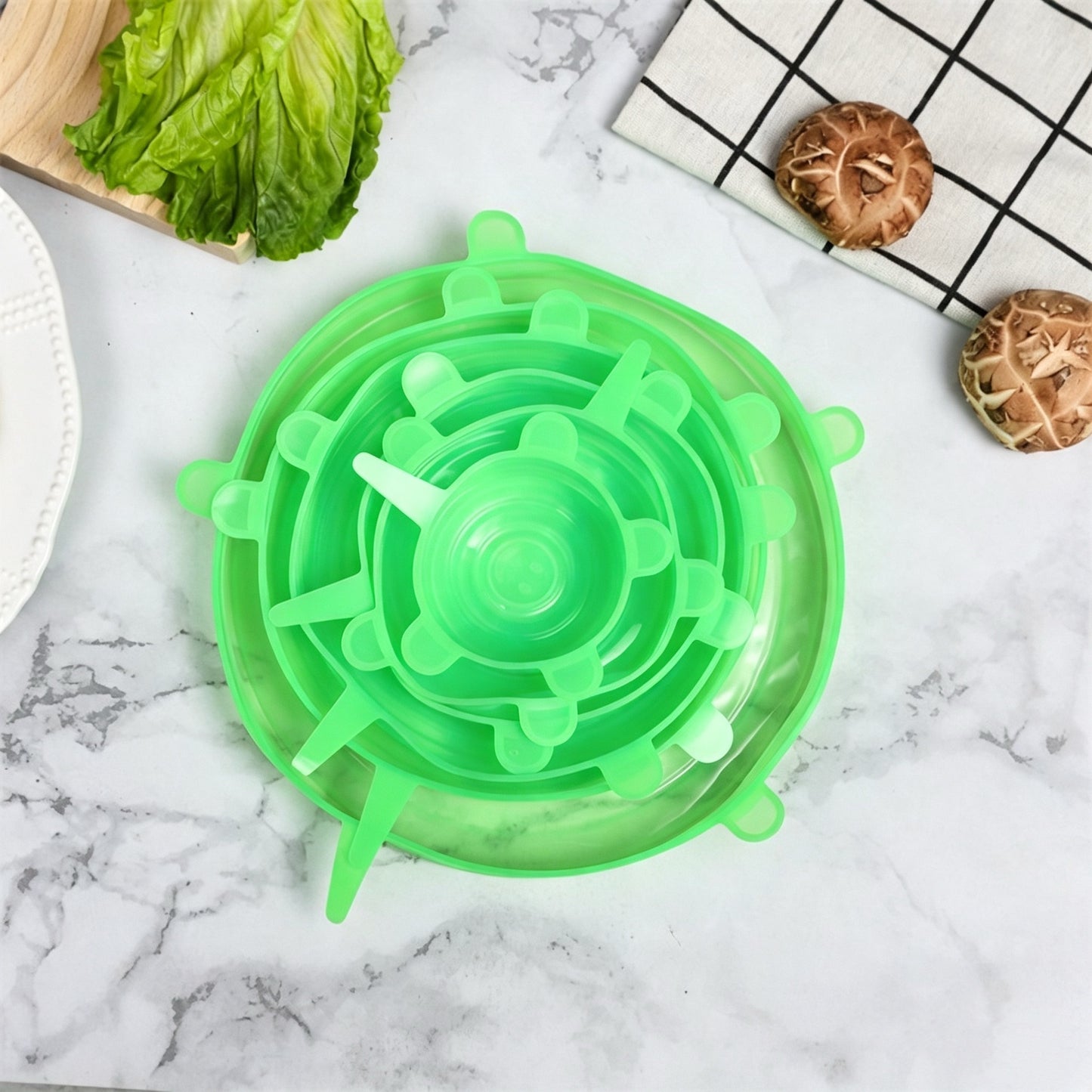Multifunctional Silicone Food-Grade Smiley Face Lid 6Pcs