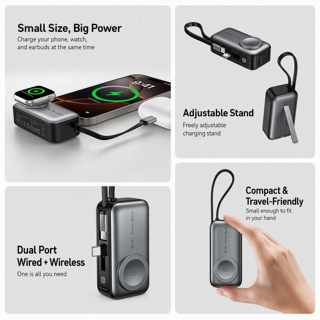 Dual-C Port Apple Watch Wireless Charging Case